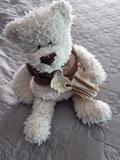 DOUDOU PELUCHE HISTOIRE D'OURS ECRU TEE SHIRT MARRON SAC A BRODER 