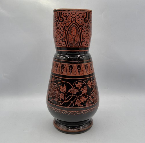 Vase verre soufflé fumé