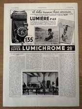 Publicité 1935 Appareil photo Lumière F 6,8 Lumichrome objectif anatigmat 2961