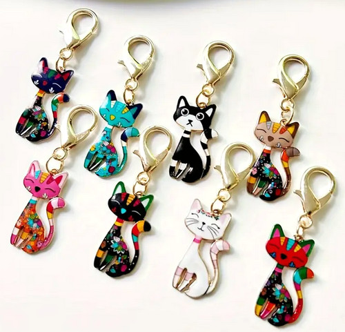 Porte cle - metal, chat