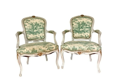 Louis cabriolet armchairs - louis, xv