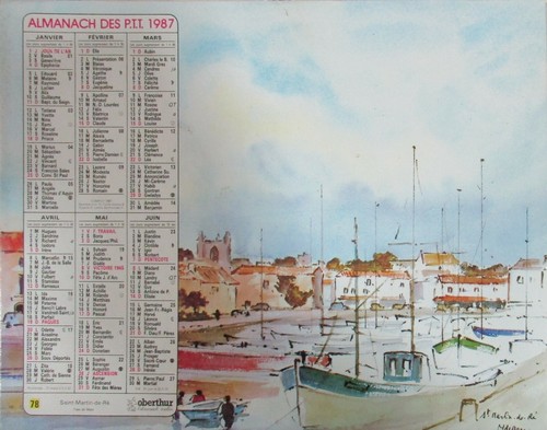 Calendrier almanach des ptt - calendrier,