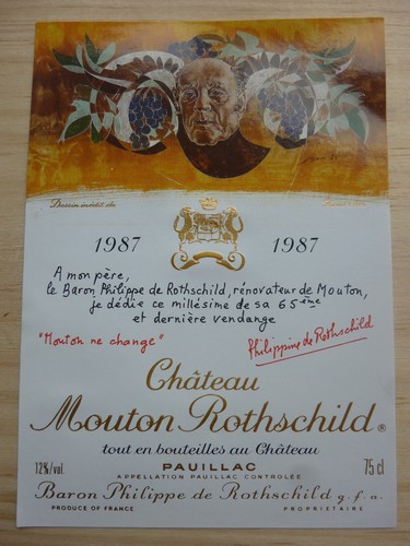 étiquette vin chateau - , mouton