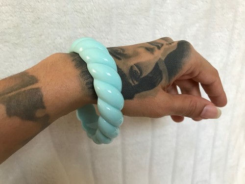 Bracelet bangle résine bleu