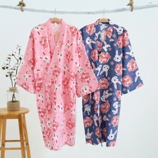 Femmes Long Kimono Yukata Peignoir Robe de Chambre Pyjama Cardigan Rétro