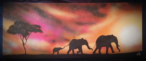 Spray art toile 100x40 - spray,