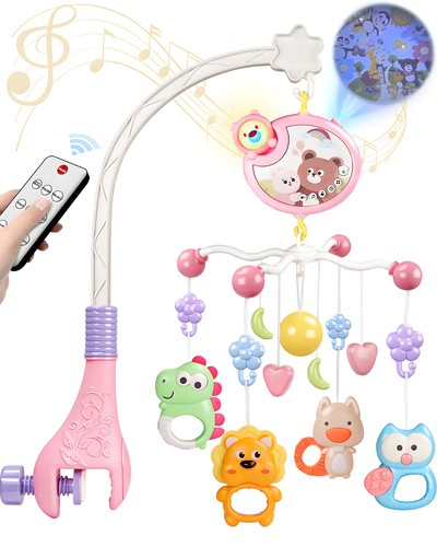 Crib mobile with - crib, music