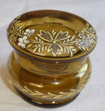 Petite bonbonnière coffret à bijoux en verre émaillé Art Nouveau