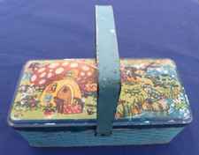 Ancienne boîte tôle lithographié BOZZ Panier Anse Goûté enfant 9x19x7,5 cm