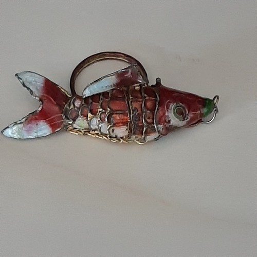 Porte clé ancien poisson - porte,