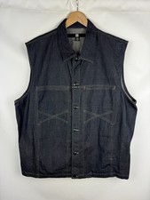 Marithe Francois Girbaud Vintage Homme Avant-Garde Denim Trucker Vest Jacket 3XL