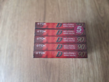 LOT 5 CASSETTES VIERGES TDK D90 IEC1 / TYPE 1 NEUVES SCELLEES