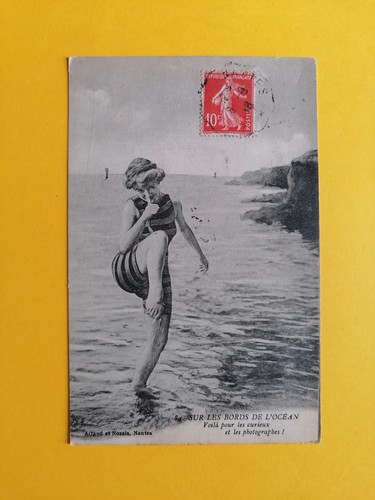 Old postcard nantes oceanfront - old,