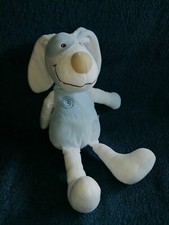 doudou chien bleu blanc  cocard spirale Sucre d'orge Etat neuf