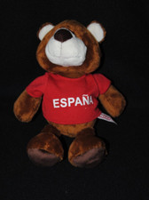 Peluche doudou ours brun marron NICI tee shirt rouge ESPANA Espagne 25 cm NEUF