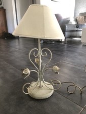 Lampe de chevet table vintage à tulipes en fer forgé - Décor fleurs