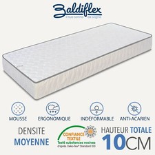 MATELAS 140 190 MOUSSE ORTHOPÉDIQUE H 10 CM BASIC ANTI-ACARIEN HYPOALLERGÉNIQUE