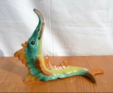 rare MATTEO DI LIETO poisson esturgeon  CERAMICA majolica circa 1950