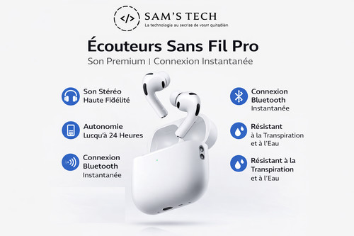écouteurs sans fil pro - sans, –