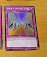 YUGIOH SUPER RARE HOLO CARD CARTE DRL2-FR015 Entrave du Double Bras Magique NM