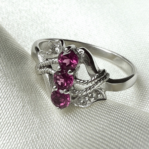 Bague grenats rhodolite - rhodolite, et