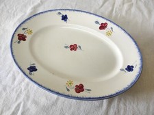 Ancien Plat ovale en céramiques Digoin Sarreguemines Mary-Lou