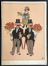 TINTIN Carte festive n°6 1ère version années 50 Très Bon état