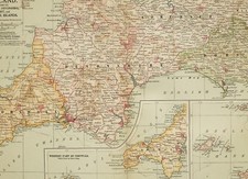1903 ancien carte angleterre - carte,
