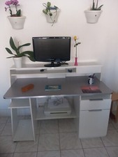 bureau laqué blanc solide 