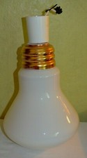 Suspension Lampe Grosse Ampoule Opaline Année 70