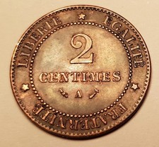 Pièce de 2 centimes Cérès, 1884