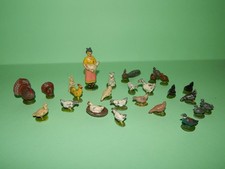 Lot  Anciens PLOMB 24 Figurines personnage animaux ferme toys jouet no starlux