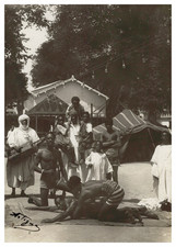 Zoo humain, Exposition coloniale, les lutteurs 1907  Original vintage print / Ti