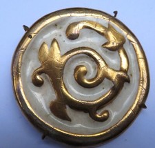 BROCHE ancienne CÉRAMIQUE