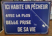 plaque "ici habite un pecheur...."15*21 cm 17689