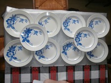 lot de 10 assiettes plates digoin sarreguemines flore
