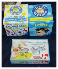 JEUX ÉDUCATIFS VINTAGE POUR PETITS ENFANTS-1 NATHAN ET 2 RAVENSBURGER -ÉTAT NEUF