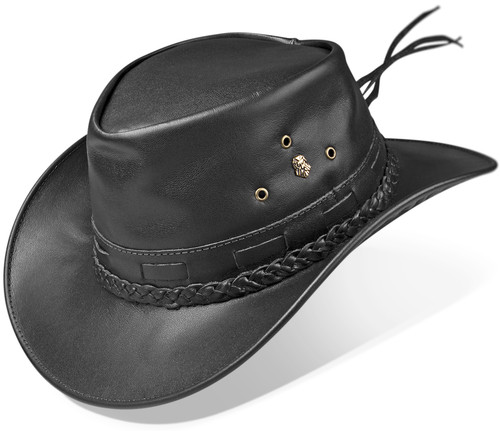 Chapeau cowboy cuir noir - de,