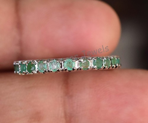 Bague argent 925 - argent, emeraude