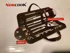 Kit ustensiles Barbecue Ensemble 21 pièces Acier inoxydable et Housse polyester