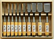 Lot de 10 outils de travail du bois vintage japonais Nomi ciseau Tensho Oire ...