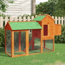 Poulailler marron 193x65x117 cm bois massif de pin cage à poulets vidaXL