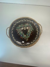 Plateau assiette poterie alsacienne représentant 1 cœur avec 2 oiseaux