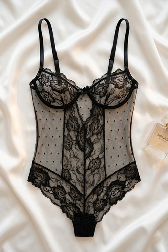Body dentelle transparente - body,