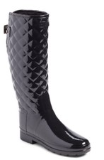 Womens Hunter Original Refined High Gloss Quilted Waterproof Rain Boot US Size 5
