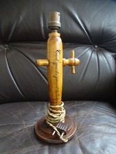 ancien pied de lampe bois design Robinet barrique tonneau Vin / NON testé 
