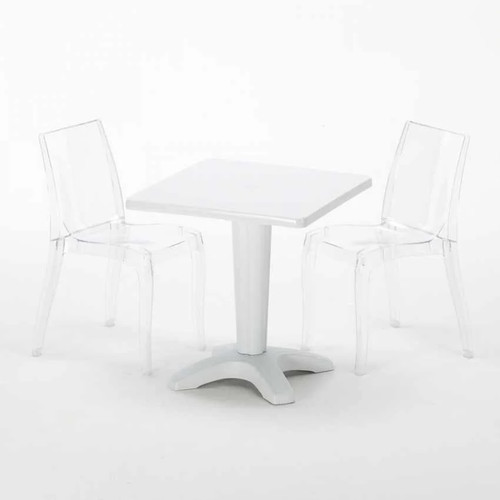 Table carrée blanche 70x70cm - carrée,