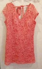 Robe dentelle doublée rose orangé T42 Camaieu (2406055)