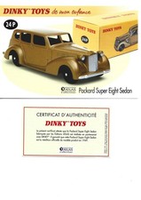DINKY TOYS Fiche + Certificat PACKARD SUPER EIGHT SEDAN Dinky Toys 24 P Atlas