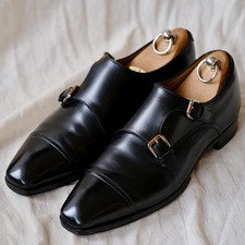 Ralph Lauren Purple Label × Gaziano & Girling GLYNN Double Monk Strap Noir UK85